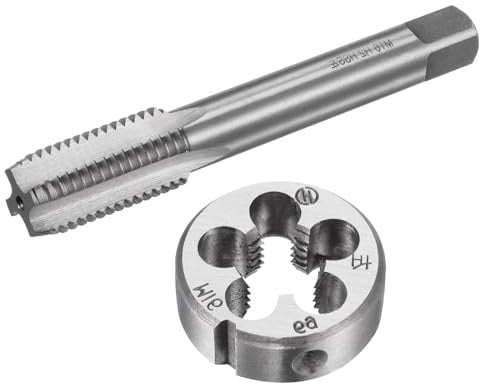 MACHSWON Set di maschi e matrici, M16 x 2, filettatura metrica sinistra, filettatura dritta con filiera rotonda, kit per riparazione di dadi e bulloni