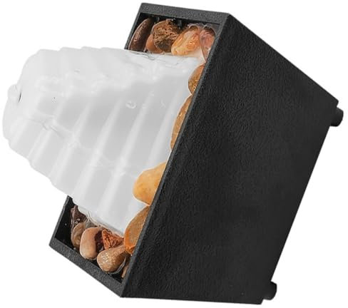 Ciieeo Kreativer Tischbrunnen Aus Polyresin Mit Led Beleuchtung Dekorativer Zimmerbrunnen Für Innenbereich Kleiner Wasserfallbrunnen Für Schreibtisch Und Wohnraum