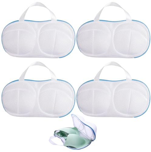 Hshenjhu 4 Stück Wäschenetz BH für Waschmaschine, BH Netz für Waschmaschines mit Reißverschluss, Wäschesack Wäschenetz für Waschmaschines, Wäschebeutel für Waschen Bhs, Unterwäsche, Socken