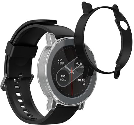 kwmobile Set de 2 Fundas Compatible con CMF by Nothing Watch Pro 2 (D398) - Carcasa Dura para Fitness Tracker en Negro/Transparente