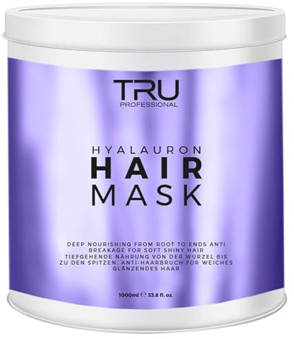 Tru Hair Mask Hyaluronsäure – Anti-Haarbruch Haarmaske, 1000ml – Intensive Feuchtigkeit, tiefgreifende Reparatur & Glanz