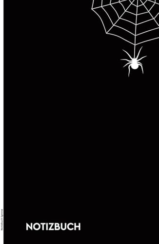 Notizbuch Spinne: Spinnnetz auf Notiz Buch A5 Dot Grid Geschenk für Spinnenliebhaber von Spinnentiere praktisch als Tagebuch Schreibheft für Schule und Reisen Notizheft mit Spinnen Motiv
