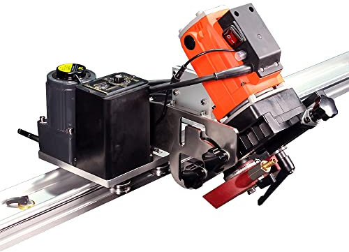 Raizi Self Propelled 45 Degree Tile Cutter with 3750mm Rail Guide for Large Format Porcelain and Ceramic Tiles, Portable Mitre Cutting Machine