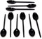Generic Black Plastic Teaspoons, Box of 1000, Reusable and Washable