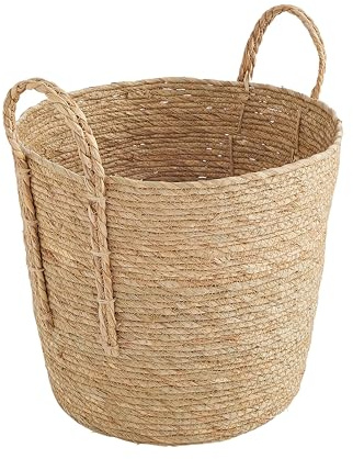 Box and beyond - Panier de Rangement - 33 x 33 x 28 cm - Jonc de mer naturel - Poignées Intégrées - Jouets, Vêtements, Linge, Accessoires - Salle de bain, Chambre, Salon - Style Bohème