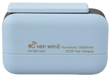 lyrlody Tragbarer 4G-WLAN-Router, ABS, WiFi 6, Mobiler Hotspot, 300 Mbit/s, 10.000 MAh, SIM-Kartensteckplatz für Reisen, Fernarbeit in Thailand, Vietnam, Myanmar, Laos, Philippinen
