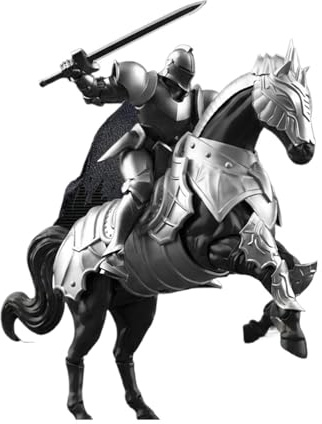 Knight Action Figure - Assembly Required, Multi-Jointed Movable Decoration - Medieval Knight Action Figures - for Bookcase, Desk, Bedside, Bedroom, Living Room, Office