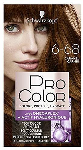 Tinte permanente Schwarzkopf Pro Color, Caramelo carmín 6.68
