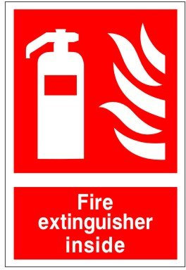 Pack of 2 x Fire Extinguisher Inside Signs 150mm x 200mm - Rigid Plastic