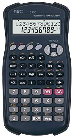 AVC Wissenschaftlicher Taschenrechner 10+2 Stellen, 244 Funktionen, Display 2 Linien und Hartschalen, Farbe Schwarz