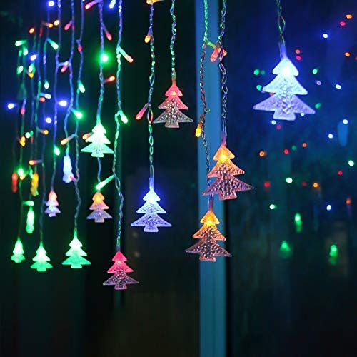 Klighten LED Lichterkette, Weihnachtsbeleuchtung - 96er Lichtervorhang Lang für Weihnachtsbaum, Innen/Außen Weihnachtsdeko - 3.5 x 0.65 m, RGB