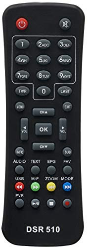 VINABTY DSR510 Mando a Distancia de Repuesto Adecuado para Schwaiger DSR510 Mini Receptor de satélite Digital