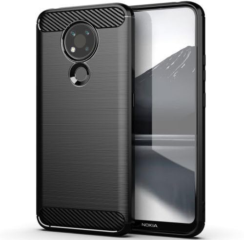 betterfon Carbon Handyhülle kompatibel mit Nokia 3.4 | Smartphone Case aus TPU-Silikon | Schwarz