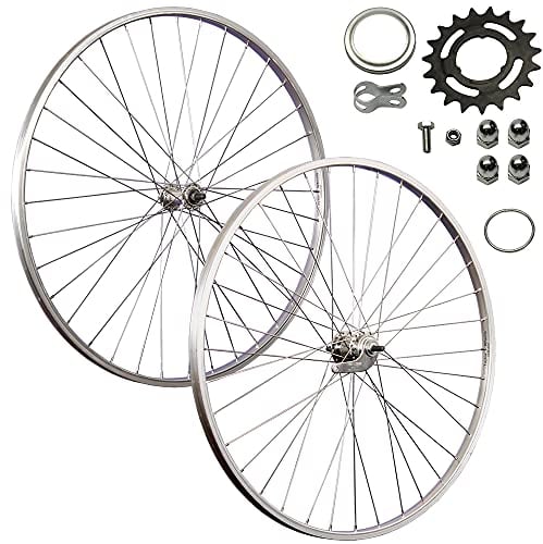 28 Zoll Laufrad Satz Aluminium Rücktritt RBN Single Speed - Silber