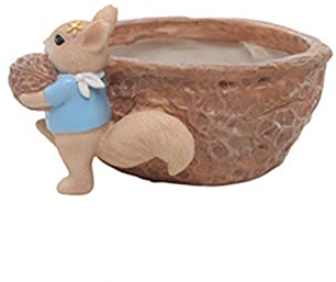 Pot De Fleur Cactus Pot Jardin Pot Plante Succulentes Animal Dessin Animé Remorge De Résine Fleur Chaireuse Écureuil Equirrel Pot De Bureau Décoration Idyllique Noix De Dessin Animé Micro Paysage Cham
