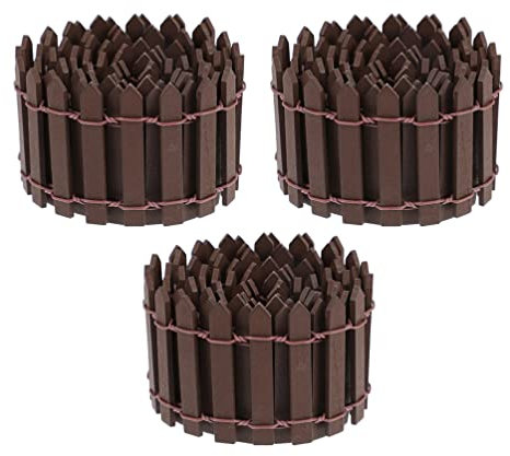 NUOBESTY 3 Rouleaux Clôture De Maison De Poupée Mini Palissade Clôture De Jardin Féerique Mini Parure De Clôture Panneaux De Palissade De Bébé en Bois Dédié Petite Clôture