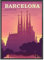 JUNOMI® Barcelona Poster XL, DIN A2 Wohnzimmer Deko, Modernes Wandbild, Spanien Bild, Reiseposter, Barcelona Wandbild | Mit Rahmen Schwarz