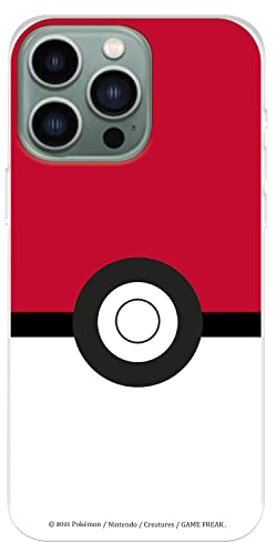 Schutzhülle für iPhone 14 Pro MAX von Pokémon, Pokéball, zum Schutz Ihres Handys, flexibles Silikon, offizielles Lizenzprodukt von Pokémon