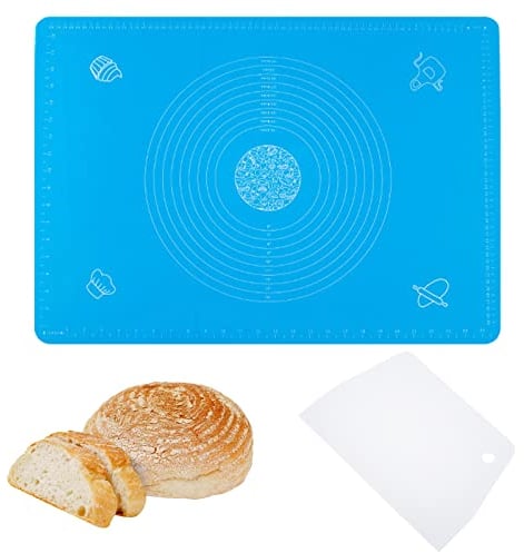 Tapis à Pâtisserie Antidérapant, Tapis De Cuisson Silicone, 50x40cm Tapis Cuisson Silicone AntiadhéSif, Grattoir de Pâte en Plastique, Antidérapant Tapis de Cuisson, Tapis de Cuisson en Anti-adhésif
