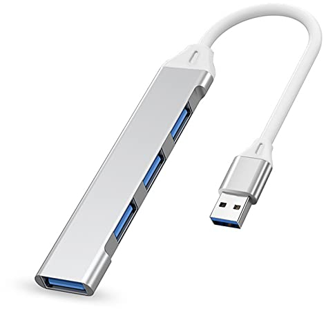 IZyufan Hub USB,Adaptador Multipuerto USB 4 en 1 con 1 Puerto USB 3.0, 3 Puertos USB 2.0 Hub USB,Conector USB Multiple,para PC,Computadora Portátil,MacBook,Unidad Flash USB/HDD Móvil y Más