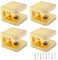 Zorfeter Lot de 4 supports d'étagère réglables en laiton massif sans perçage pour verre de 8 mm à 10 mm d'épaisseur (laiton brossé)