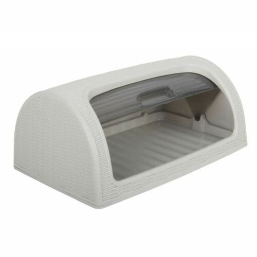 Bread Container | Bread Storage Container | Plastic Bread Box | Bread Loaf Keeper with sliding Lid | Bread Saver Bin, keeps your bread fresh for long. Rattan Kitchen Organizer, BPA Free (Grey)