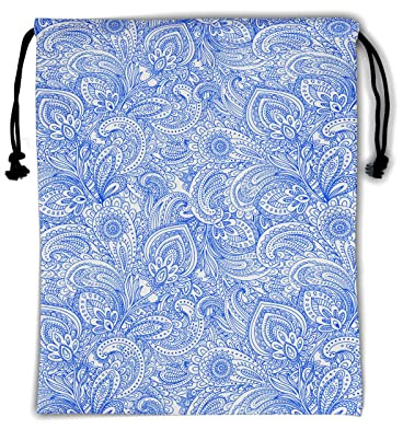 Giwawa Blue White Floral Grip Bag for Gymnasts Adjustable Gymnastic Bag