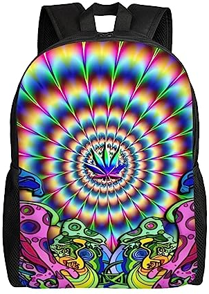 PartyUnix Abstrakter Pilz-bunter Mandala-Rucksack =>> Robust und verschleißfest, modisch und leicht, lässig, minimalistisch für Männer und Frauen, Schwarz , One size
