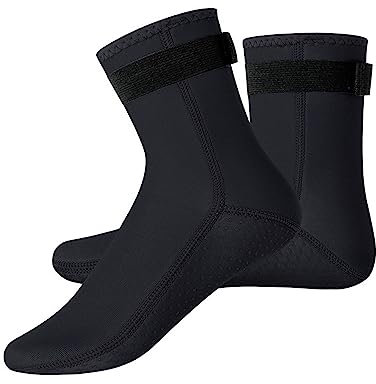 MixeRi 3 mm Neopren-Strandsocken, sandsichere Beachvolleyball-Socken zum Schwimmen, Surfen, Schnorcheln, Wassersport (as3, alpha, x_l, regular, regular, Schwarz)
