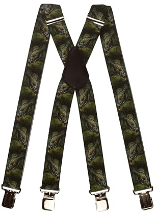 Olata längenverstellbare Jagd Hosenträger X-Form mit geprägten Clips - Karpfen