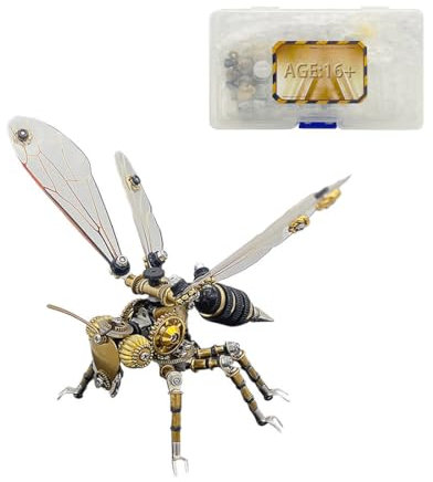Purfresh 3D Metall Puzzle Mechanische Wespe 3D Puzzle für Erwachsene Kinder, 300 Teile Metal Modell Konstruktionsspielzeug Adventskalender 2023 Insekt Puzzle Geschenk