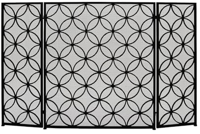 Kaminschirm Kaminschirme Rechteckiger Kaminschirm mit geometrischen Mustern, 48 x 30, Schwarz Feuerfunkenschutztor für Wohnzimmer Wohnkultur