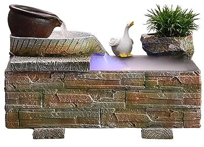 PASPRT Tabletop Fountain, Indoor Fountain/Water Fountain, Indoor Buddha Statue Table Waterfall Fountain, for Home Office Bedroom,Meditation Room