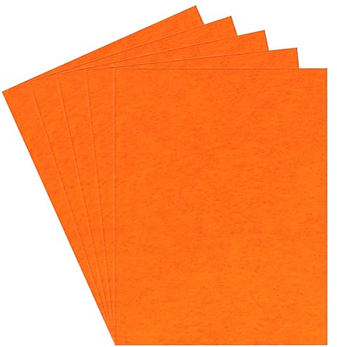 5 Pezzi Feltro Artigianale,20 x 30 cm Quadrata in Tessuto Feltro Spesso 1 mm,per Imbottitura Cucito e la Decorazione del Partito Lavoretti Bricolage Artigianale Creativi Patchwork (Colore Arancione)