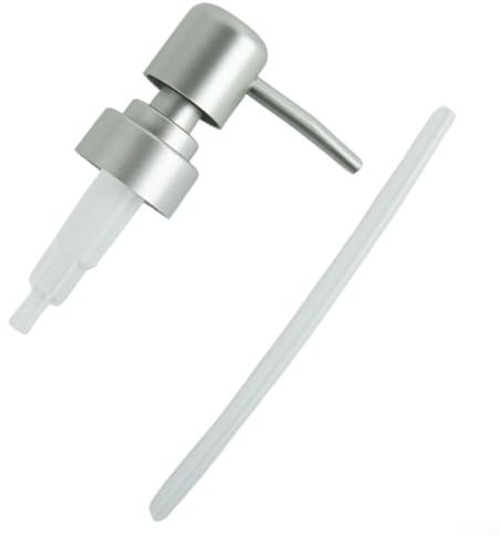 Cabezal de Bomba Dispensadora de Repuesto para Botella de Baño - Dispensador de Loción y Jabón de 28 Hilos (Plata Perla)