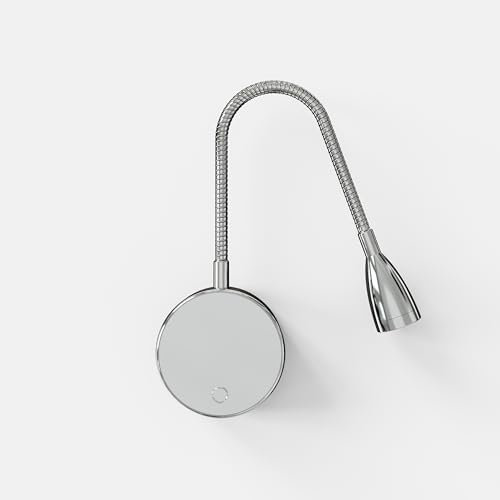 CGC Lighting USB Rechargeable Battery Magnetic Wireless Flexible Wall Light Bed Reading Lamp (Satin Nickel Matilda)