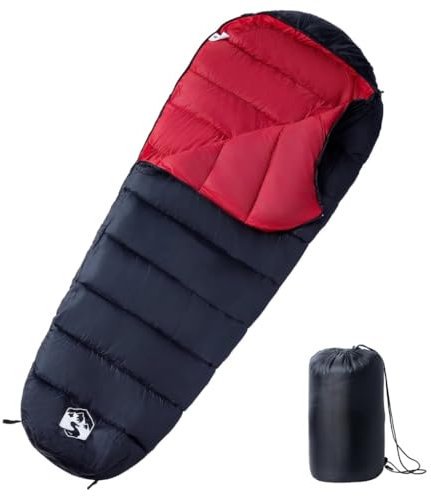 vidaXL Mumienschlafsack, Schlafsack für Erwachsene, Leichtschlafsack für Camping Trekking Reisen Outdoor, Deckenschlafsack für 3 Jahreszeiten