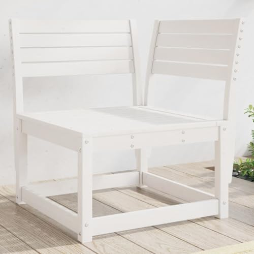 Tidyard Garten-Ecksofa Garten Loungemöbel Set Holz,Lounge Ecksofa Sitzgruppe Gartensofa Gartenmöbel,Balkon Lounge Klein,Outdoor Sofa,Modulares Sofa Weiß 73x73x78 cm Massivholz Kiefer