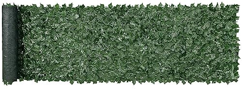 VEVOR Sichtschutzzaun 990x4010mm künstlicher grüner Sichtschutz Efeuzaun mit Netzgeweberückseite und verstärkter Verbindung, künstliche Hecken mit Weinblättern als Dekoration für Garten Hof Balkon