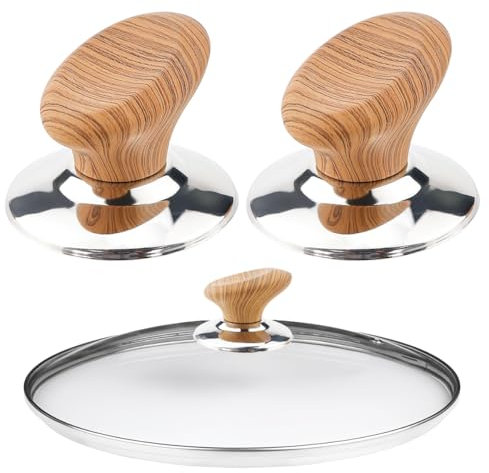 2Pcs Pot Lid Knob Universal Pot Lid Knobs Replacement Pot Knob Cooking Knobs Handles with Screws, Pot Cover Grab Handle for Kitchen