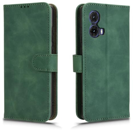 WBWONE Coque pour Motorola Moto G85 5G, Housse en Cuir PU Pochette Portefeuille Magnétique Etui de Protection, Flip Case ave [Fentes pour Cartes] - Vert