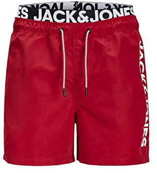 JACK & JONES Aruba Swim Shorts Herren Badehose, Farbe:Rio Red (Logo), Größe:XXXL