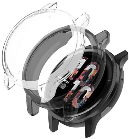 SumRioo [2 Stück] Hülle Kompatibel mit Garmin Venu 2, Anti-Fleck, Kratzfest, Stoßfeste Cover Kompatibel mit Garmin Venu 2 Ultradünne TPU Schutzhülle, Schwarz+Transparent