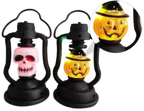 jojofuny Calabaza Led De Halloween 4 Unidades Linterna Decorativa Portátil Diseño De Calavera Ideal Para