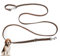 PETCOOZ Hundeleine 3 m Verstellbare Schleppleine mit 2 Karabiner, Verdickte Doppelleine Führleine für Kleine Mittelgroße Hunde, Freihandleinen Übungsleine aus Nylon, Braun