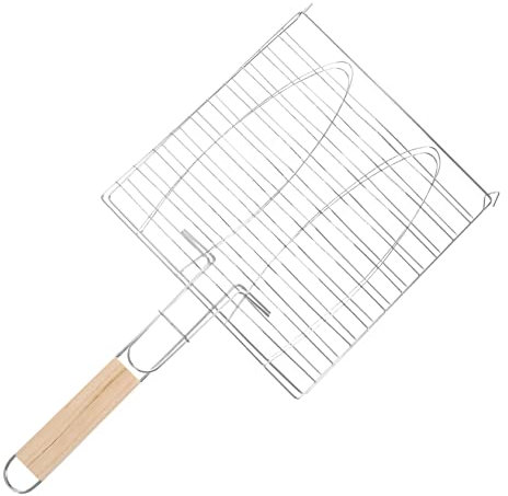 MERRYHAPY Pince Barbecue Acier INOX Panier à Griller Poisson Légumes pour Barbecue Extérieur Cuisine Pique- Poignée Résistante Haute Température Indéformable