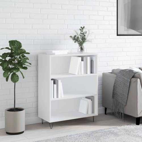Iiaky Bücherregal Regale FüR BüCherregale Book Shelf Regale BüCherregal Weiß 69,5x32,5x90 cm Holzwerkstoff - 828356