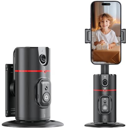 Auto Face Tracking Treppiede Treppiede di tracciamento 360°, Auto Face Tracking Tripod, Controllo gesti, Smart Tracking Automatico Gimbal Stabilizzatore per Registrazione Video, Live Streaming, Vlog,