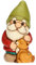 THUN, Gnomo Oliver con Cerbiatto Amy in Ceramica di Alta Qualità, Versione Media, Collezione Inverno Incantato, Statuine da Collezione, Idea Regalo per Natale, 7,4 x 6 x 13 cm