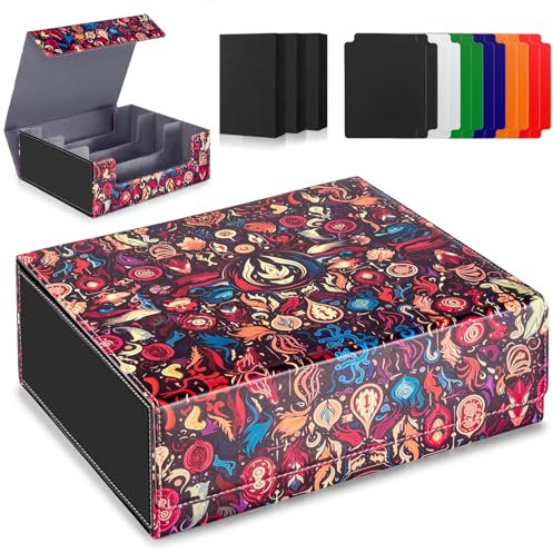 JoyHood Caja de almacenamiento de tarjetas coleccionables, compatible con MTG/YGO/TCG/OCG, con 10 separadores y capacidad para más de 1800 tarjetas